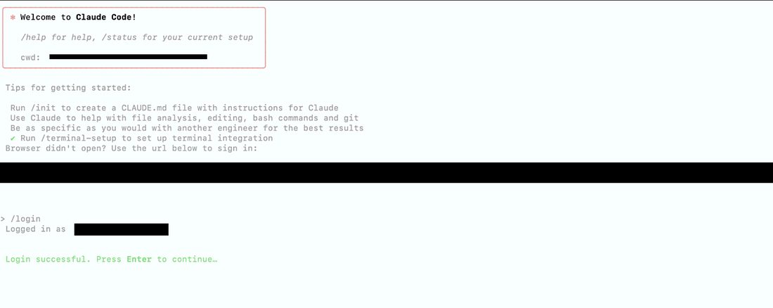 Login successfulの表示